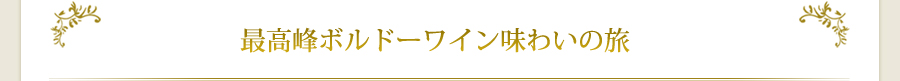 最高峰ボルドーワイン味わいの旅