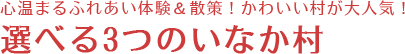 心温まるふれあい体験&散策!かわいい村が大人気選べる3つのいなか村